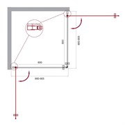 BELBAGNO Etna Душевой уголок квадратный, размер 90х90 см, двери распашные, стекло 6 мм