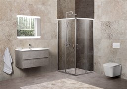 BELBAGNO Unique Душевой уголок квадратный, размер 75х75 см, двери раздвижные, стекло 5 мм UNIQUE-A-2-75/90-C-Cr