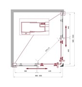 BELBAGNO Uno-195 Душевой уголок прямоугольный, размер 100х90 см, двери раздвижные, стекло 5 мм UNO-195-AH-2-100/90-C-Cr