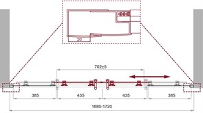 BELBAGNO Uno-195 Душевая дверь в нишу, размер 170 см, двери раздвижные, стекло 5 мм UNO-195-BF-2-170-P-Cr