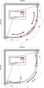 BELBAGNO Uno-195 Душевой уголок полукруглый, размер 95х95 см, двери раздвижные, стекло 5 мм