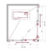 BELBAGNO Uno-195 Душевой уголок прямоугольный, размер 120х90 см, двери раздвижные, стекло 5 мм UNO-195-AH-2-120/90-C-NERO