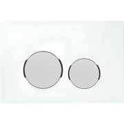 AQUATEK Панель смыва Белая,закаленное стекло (клавиша круглая,ободок хром) KDI-0000028