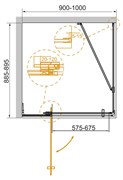 CEZARES Slider Душевой уголок прямоугольный двери распашные, профиль - хром / стекло - серое, размер 90х90 см, стекло 8 мм