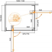CEZARES Slider Душевой уголок прямоугольный двери распашные, профиль - хром / стекло - серое, размер 70х100 см, стекло 8 мм