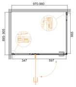 CEZARES Bellagio Душевой уголок прямоугольный двери распашные, профиль - черный / стекло - прозрачное, размер 100х90 см, стекло 8 мм