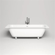 SALINI Orlanda Встраиваемая ванна с прямоугольной чашей, регулируемые ножки, донный клапан "Up&Down" белый, сифон, интегрированный слив-перелив размер 180х80 см, белый