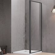 AQUATEK Душевая перегородка, ширина 80 см, профиль черный / стекло прозрачное, стекло 6 мм