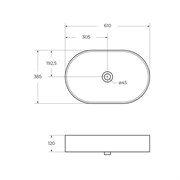 BELBAGNO Раковина керамическая накладная, овальная BB1479, 610x385x120 BB1479