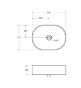 BELBAGNO Раковина керамическая накладная, овальная BB1483, 500x370x135 BB1483