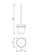 CEZARES Liner Ёршик для унитаза, подвесной, стекло, исполнение хром LINER-TBS-V-01