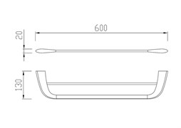 CEZARES Liner Полотенцедержатель двойной 60 см, исполнение оружейная сталь LINER-THD-60-GM