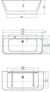 AQUANET Family Ванна акриловая асимметричная отдельностоящая / пристенная размер 170x75 см, белый