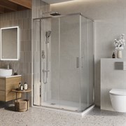 BELBAGNO Luce Душевой уголок прямоугольный размер 115x90 см профиль - хром / стекло - прозрачное, двери раздвижные, стекло 6 мм