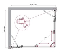 BELBAGNO Luce Душевой уголок прямоугольный размер 120x100 см профиль - хром / стекло - матовое, двери раздвижные, стекло 6 мм LUCE-AH-22-120/100-P-Cr