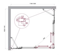 BELBAGNO Luce Душевой уголок прямоугольный размер 120x110 см профиль - хром / стекло - прозрачное, двери раздвижные, стекло 6 мм LUCE-AH-22-120/110-C-Cr