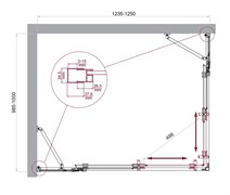 BELBAGNO Luce Душевой уголок прямоугольный размер 125x100 см профиль - хром / стекло - прозрачное, двери раздвижные, стекло 6 мм LUCE-AH-22-125/100-C-Cr