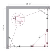 BELBAGNO Luce Душевой уголок прямоугольный размер 125x120 см профиль - хром / стекло - прозрачное, двери раздвижные, стекло 6 мм LUCE-AH-22-125/120-C-Cr
