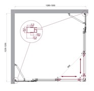 BELBAGNO Luce Душевой уголок прямоугольный размер 130x125 см профиль - хром / стекло - прозрачное, двери раздвижные, стекло 6 мм