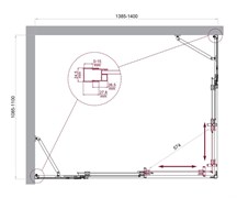 BELBAGNO Luce Душевой уголок прямоугольный размер 140x110 см профиль - хром / стекло - прозрачное, двери раздвижные, стекло 6 мм LUCE-AH-22-140/110-C-Cr