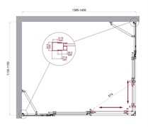 BELBAGNO Luce Душевой уголок прямоугольный размер 140x115 см профиль - хром / стекло - прозрачное, двери раздвижные, стекло 6 мм LUCE-AH-22-140/115-C-Cr