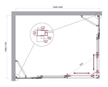 BELBAGNO Luce Душевой уголок прямоугольный размер 145x110 см профиль - хром / стекло - прозрачное, двери раздвижные, стекло 6 мм LUCE-AH-22-145/110-C-Cr