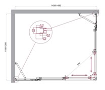 BELBAGNO Luce Душевой уголок прямоугольный размер 145x120 см профиль - хром / стекло - прозрачное, двери раздвижные, стекло 6 мм LUCE-AH-22-145/120-C-Cr