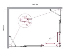 BELBAGNO Luce Душевой уголок прямоугольный размер 150x110 см профиль - хром / стекло - прозрачное, двери раздвижные, стекло 6 мм LUCE-AH-22-150/110-C-Cr