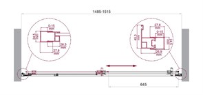 BELBAGNO Luce Душевая дверь в нишу ширина 150 см профиль - хром / стекло - прозрачное, двери раздвижные, стекло 6 мм