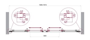 BELBAGNO Luce Душевая дверь в нишу ширина 160 см профиль - хром / стекло - прозрачное, двери раздвижные, стекло 6 мм