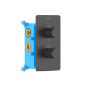AQUATEK Термостатический смеситель для ванны 3 режима (внешняя и скрытая часть) , матовый черный AQ1393MB ЕВРОПА AQ1393MB
