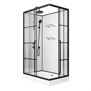 NIAGARA Standart Душевая кабина прямоугольник левая размер 100x80 см, профиль - черный матовый / стекло - прозрачное ST100/80/15QL/KL/BKT