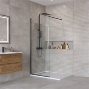 BELBAGNO Kraft Душевая перегородка ширина 70 см, профиль - черный матовый / стекло - прозрачное KRAFT-L-1-70-C-NERO