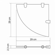 WASSERKRAFT NEW K-533POLISHED BLACK Полка  стеклянная угловая, черный K-533PB