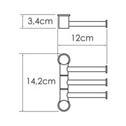 WASSERKRAFT NEW K-1053POLISHED BLACK Держатель полотенец тройной, черный K-1053PB