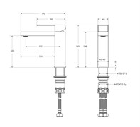 CEZARES Slider Смеситель для раковины однорычажный с донным клапаном, оружейная сталь SLIDER-LS-GM