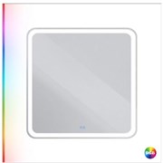 CEZARES Multicolore Зеркало квадратное со встроенной разноцветной подсветкой RGB и сенсорным выключателем, 12V, 220-240V, 800x800x30 CZR-SPC-MC-800-800-RGB-TCH