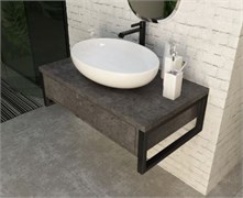 1MARKA Grunge Loft Тумба под раковину подвесная ширина 90 см, цвет бетон темно-серый У85849