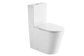 AQUATEK Oberon Унитаз-компакт напольный безободковый с бачком 890*375*690 мм, горизонтальный выпуск, тонкое сиденье с механизмом плавного закрывания, крепеж AQ1273H-00