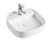 AQUAme Раковина накладная с отверстием под смеситель. 450x450x120, белый AQM5013