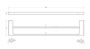 CEZARES Slider Полотенцедержатель двойной 60 см, исполнение хром SLIDER-THD-60-01