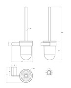 CEZARES Stylus Ёршик для унитаза подвесной, стекло, исполнение черный матовый STYLUS-TBS-V-NOP