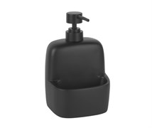 WASSERKRAFT K-8499BLACK Дозатор с емкостью для губки, черный WASSERKRAFT 8499BLACK