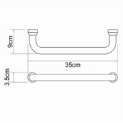 WASSERKRAFT K-1066POLISHED BLACK Поручень для ванны, черный WASSERKRAFT 1066PB