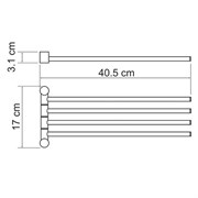 WASSERKRAFT K-1034GUN METAL Держатель полотенец четверной, оружейная сталь WASSERKRAFT 1034GM