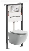 CERAMICA NOVA Комплект Подвесной унитаз FORMA Rimless + Система инсталляции Balance кнопка Circle, хром глянцевый CN3009_121001CH