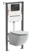 CERAMICA NOVA Комплект Подвесной унитаз FORMA Rimless + Система инсталляции Balance кнопка Circle, черный матовый CN3009_121001MB