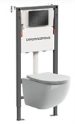 CERAMICA NOVA Комплект Подвесной унитаз FORMA Rimless + Система инсталляции Balance кнопка Square, черный матовый CN3009_121002MB
