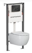 CERAMICA NOVA Комплект Подвесной унитаз PLAY Rimless + Система инсталляции Balance кнопка Circle, черный матовый CN3001_121001MB