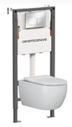 CERAMICA NOVA Комплект Подвесной унитаз PLAY Rimless + Система инсталляции Balance кнопка Square, хром глянцевый CN3001_121002CH